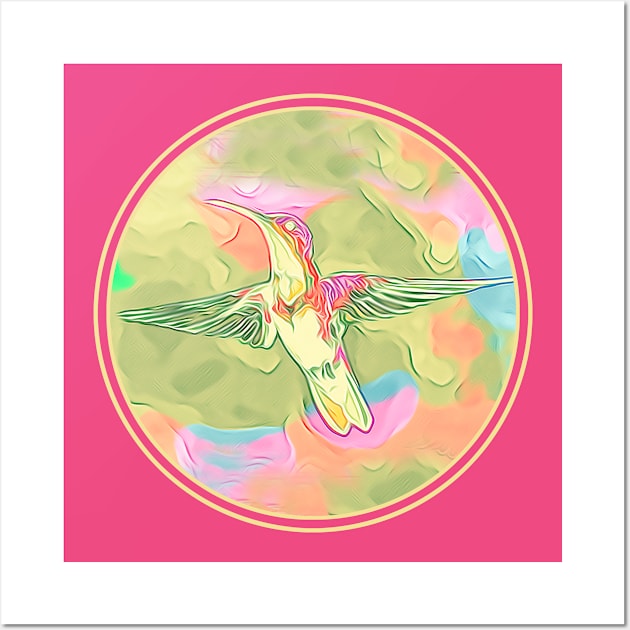 Hummingbird Psychedelic Wall Art by letnothingstopyou